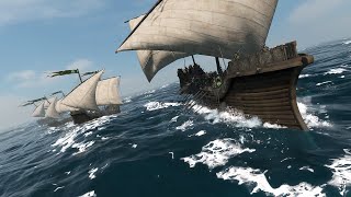 4 vs 4 - Heavy Dromon Ships Battle | Mount & Blade Sandbox