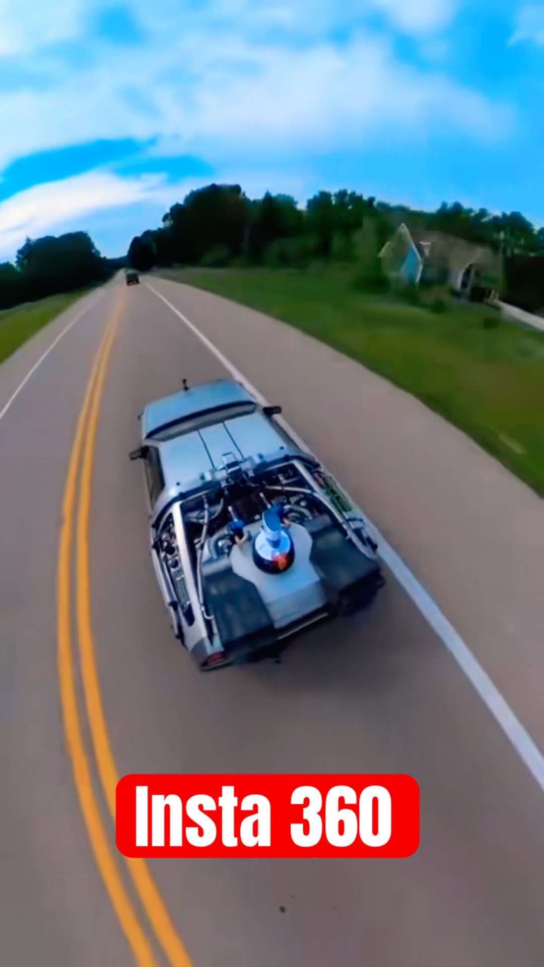 Insta 360 strapped to Delorean Time Machine for a drive #insta360