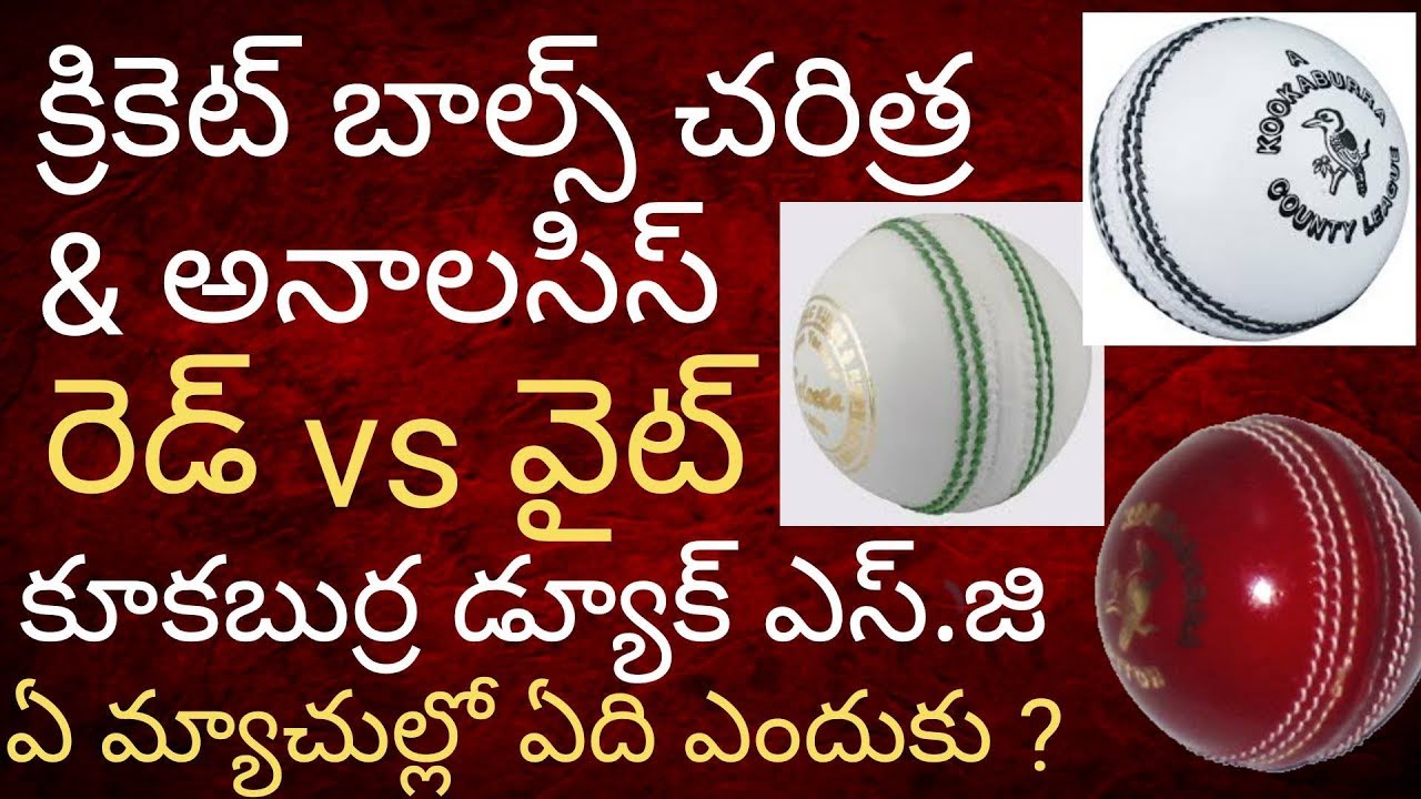 క్రికెట్ బాల్ చరిత్ర cricket ball history red ball vs white kookaburra ball vs duke ball vs SG