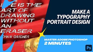Photoshop in Minutes:  Make a Typography Portrait Design! 🎨✍️ screenshot 3