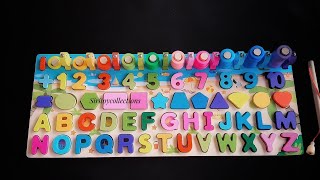 Six in One logarithmic board for kids | Wooden Alphabets, Numbers and Shapes screenshot 1