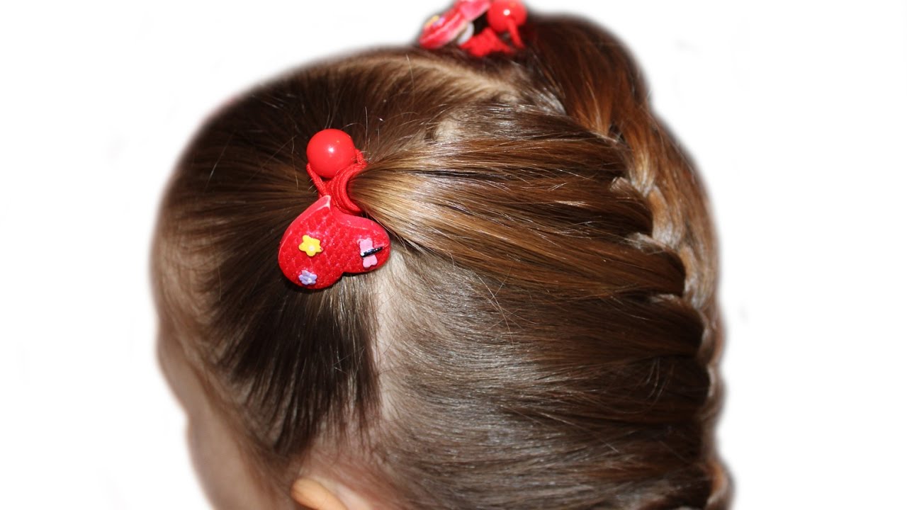 Детские прически с хвостиками и французской косой  ★ Прическа в садик (школу) за 3 минуты★прически