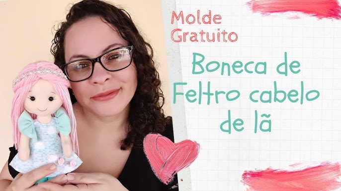 Molde Boneca Arlequina em feltro como faço, trabalhos manuais