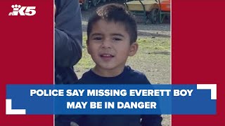 Missing Everett boy may be in danger