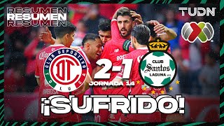 Resumen Y Es - Toluca 2-1 Santos Liga Mx - J14 Clausura 2025 Tudn