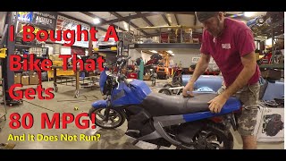 I Bought A Motorcycle That Gets 80 MPG! and it doesn't run. Let's Get It Running!