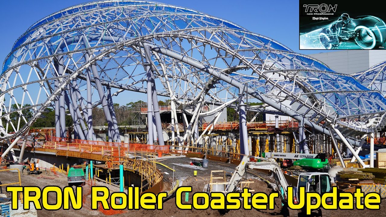 TRON Lightcycle Run Roller Coaster Construction Update, December 2021 - Magic Kingdom, Disney World
