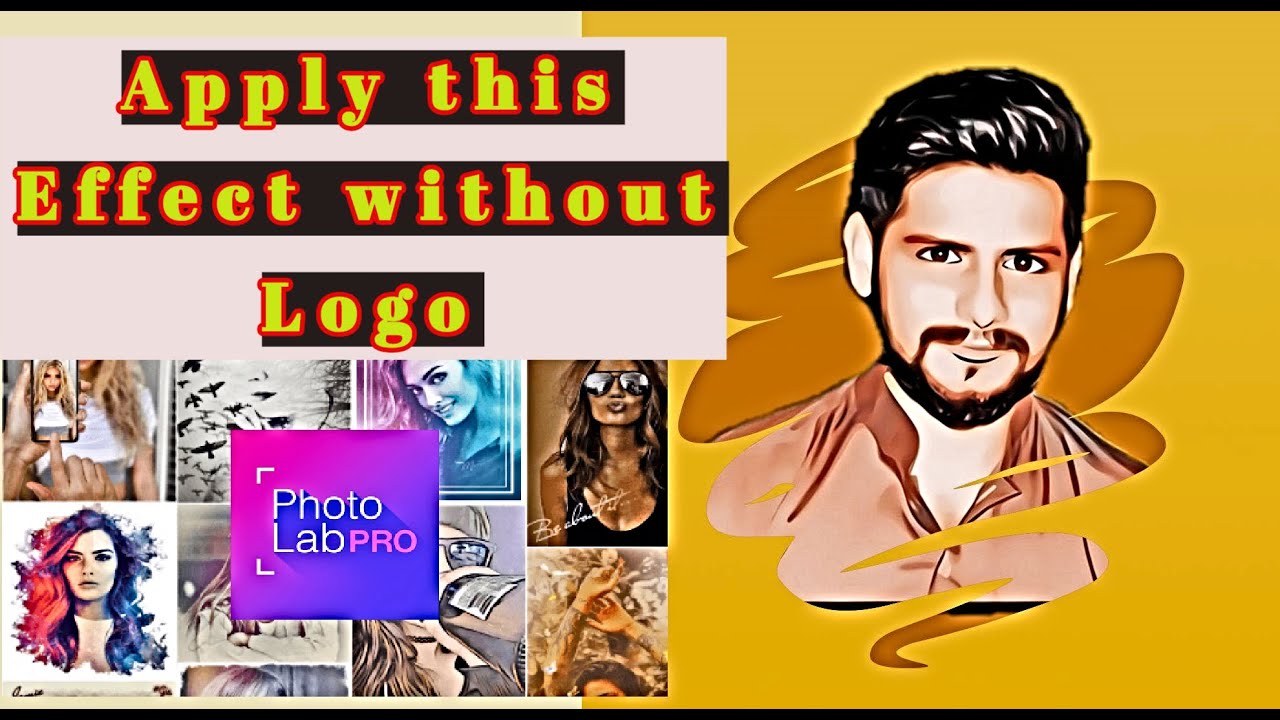 How to Use Photo Lab trending effects without saving with logo YouTube