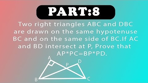 Two right triangles ABC and DBC are drawn on the same hypotenuse BC and on the same side of BC.If AC