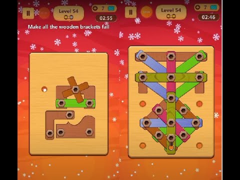 Wood Nuts & Bolts Puzzle - Level 54