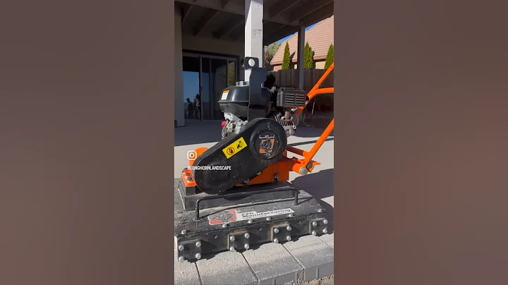 Using a roller compactor to compact pavers #pavers #reno #concrete #landscaping