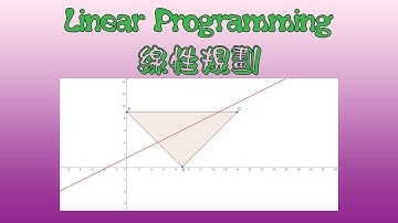 線性規劃 Linear Programming ─ 「推線」的基本原理