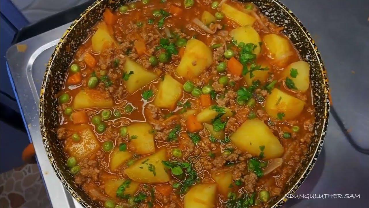 Potato, peas and Minced meat stew😋 How to cook minced meat Minced