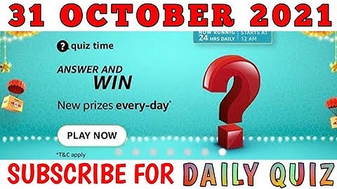 Amazon Quiz Answers Today l Win 10000 Amazon Pay Balance l 31 October 2021