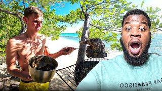 White Man Cooks Jerk Chicken ​⁠On Island 🏝️ In JAMAICA 🇯🇲 @RiskyRegg