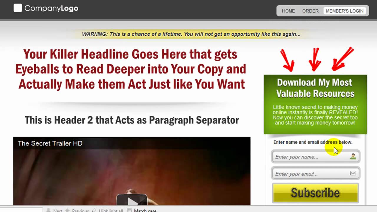 sales page templates
