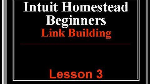 Intuit Homestead Building Links 3