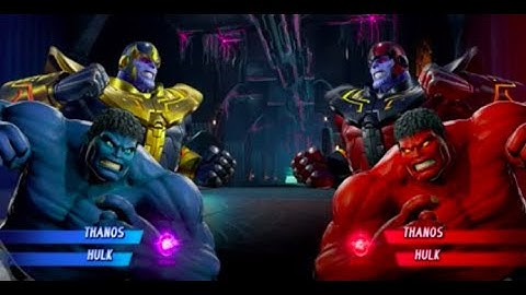 Blue Hulk and Thanos vs Red Hulk and Thanos - MARVEL VS. CAPCOM: INFINITE