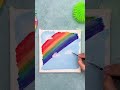 Drawing Hacks! Easy Rainbow and Clouds Painting #shorts