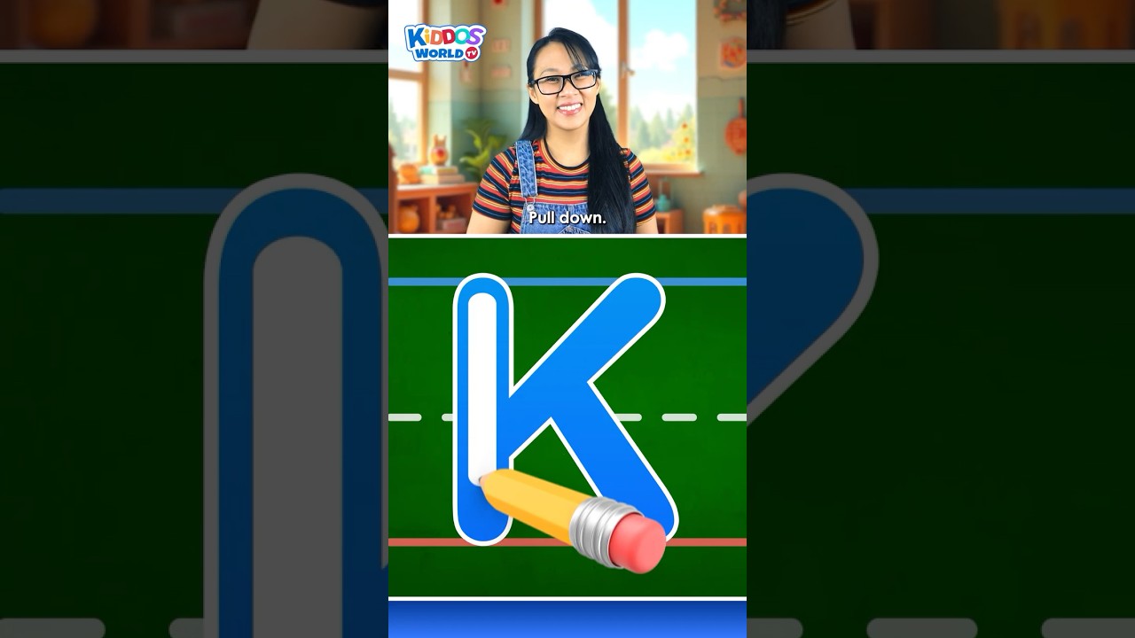 Учимся писать заглавную букву «К» для детей с мисс В.