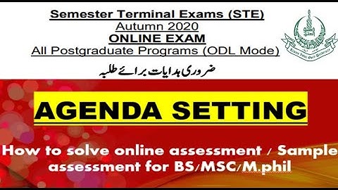 Aiou|How To Attend Semester Terminal Exam On LMS Aaghi Portal || STE || Online Exam Method