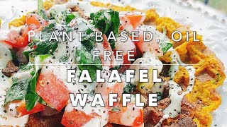 Plant Based, Oil Free, Falafel Waffle 1