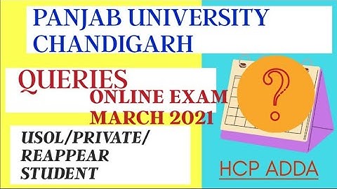 Pu university 1st semester exam |Exam instructions 2021 Panjab university Chandigarh#hcp_adda