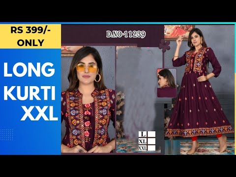 Video లాంగ్ కుర్తి Fashionable Embroidery Work Long Kurthi... - youtube