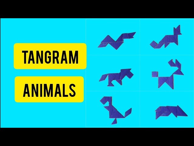 Learn Tangram animals  Lion, Deer, Fox, Dinosaur, Snake, Pig