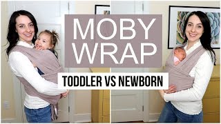 How To: Moby Wrap with a Newborn vs Toddler Tutorial