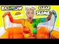 100 LBS OF DIY CLEAR RAINBOW SLIME! LEARN HOW TO MAKE RAINBOW CLEAR SLIME | NICOLE SKYES