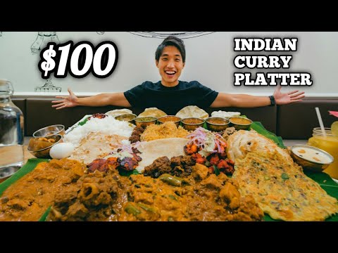 $100 Indian Curry Platter!   Ultimate Indian Curry Food Mukbang!   Little India Singapore!