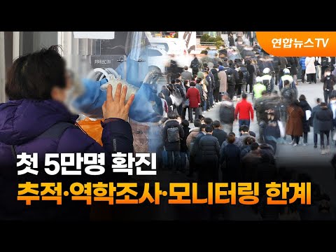 첫 5만명 확진…추적·역학조사·모니터링 한계 / 연합뉴스TV (YonhapnewsTV)