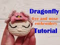 We embroider the eyes and the nose | Coaster Dragonfly | Tutorial | Part 1