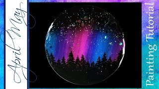 Tutorial #150: Northern Lights Rock | How to paint Northern Lights | Rock painting tutorial