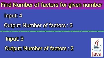 How to find number of factors for given number in java / java code to find number of factors#factors