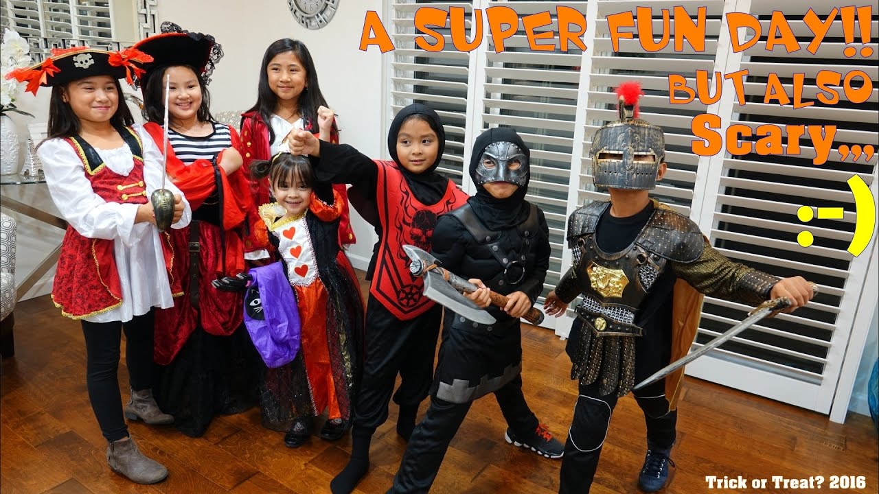 family vlog halloween trick or treat 2016 halloween costumes and decorations hulyan maya youtube
