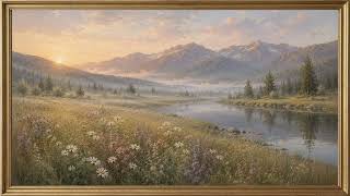 Mountain Sunrise Meadow | Peaceful Alpine Landscape TV Frame Art | 4K Resolution No Sound | 2 Hours screenshot 5