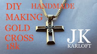 DIY GOLD CROSS by  jewelry KARLOFT #gold  #cross #jesus