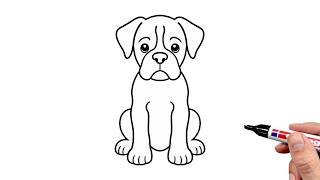 How To Draw A Boxer Puppy Dog