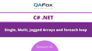 Arrays - Single, Multi, Jagged and foreach loop (C#.Net - Session 45)