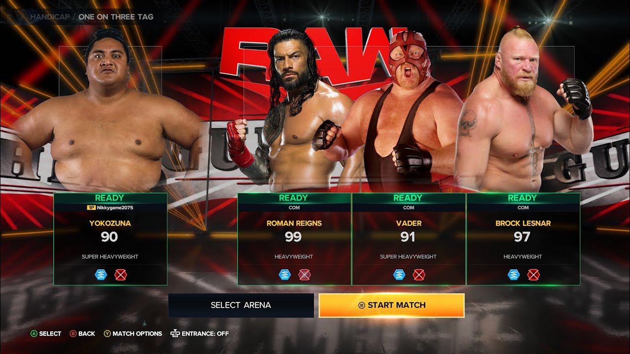 ONE ON THREE LIVE WWE GAME