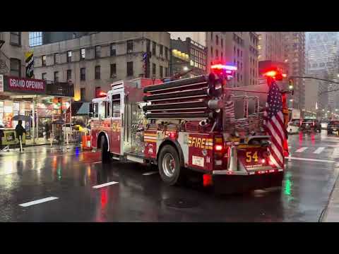FDNY Engine 54 and Battalion 9 Responding