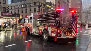 FDNY Engine 54 and Battalion 9 Responding
