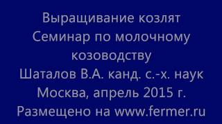 Выращивание козлят  Семинар по молочному козоводству В.А. Шаталова