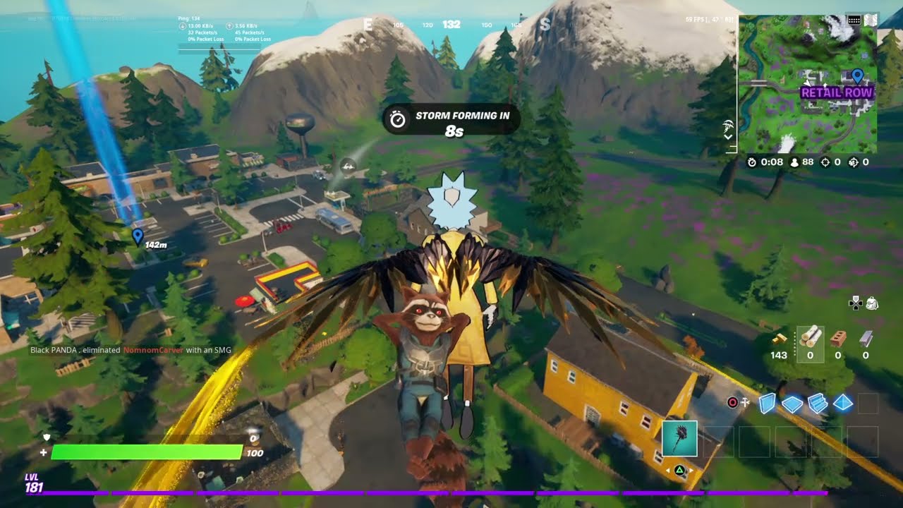 Land at Retail Row in Fornite