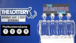 Evening Numbers Game Drawing: Monday August 3, 2020
