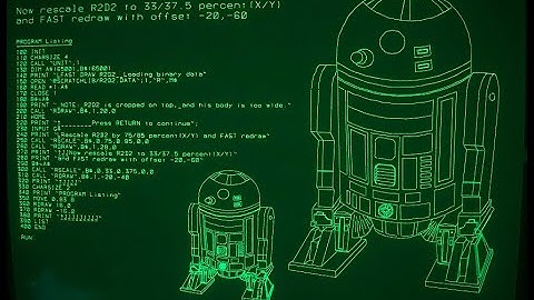 My updated R2D2 Vector Graphics Demo on Tektronix 4054A computer
