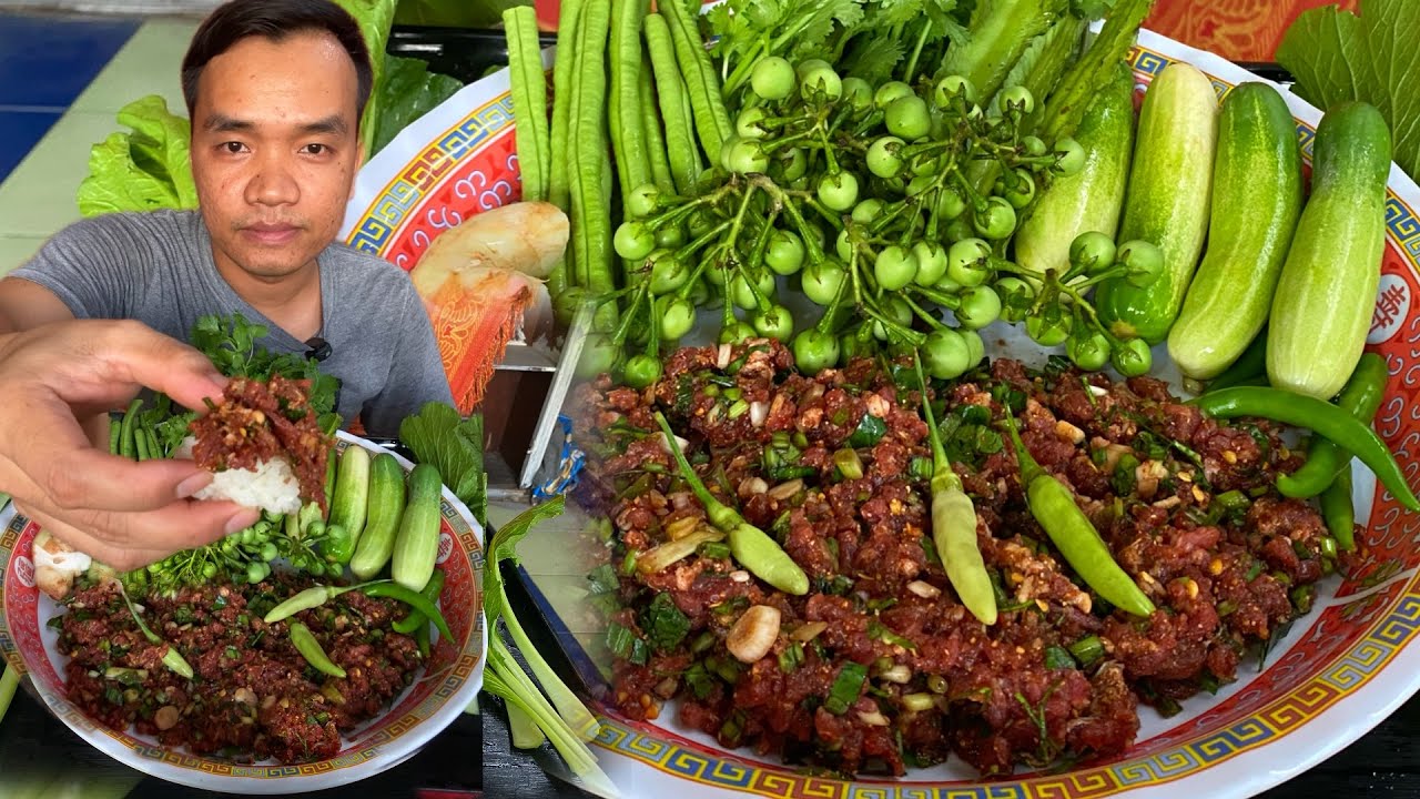 ลาบเนื้อใส่ดีขมๆแช่บสุกๆ/27/2569 //พ่อแม่มุกดาchannel 