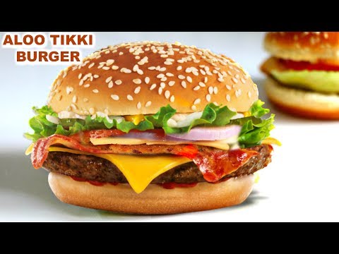 Veg Aloo Tikki Burger in Hindi | वेज आलू टिक्की बर्गर | McDonald Style | CookWithNisha